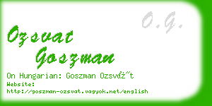 ozsvat goszman business card